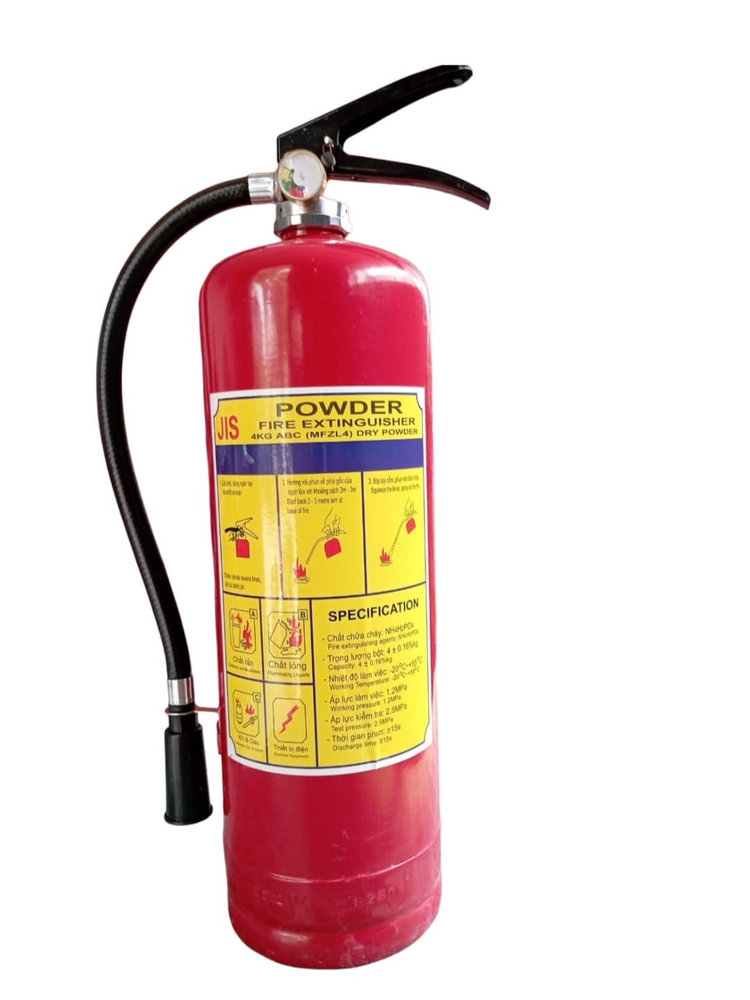 Bình chữa cháy bột abc 4kg kiểm định