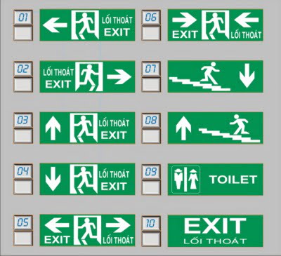 Các mẫu đèn exit, đèn thoát hiểm